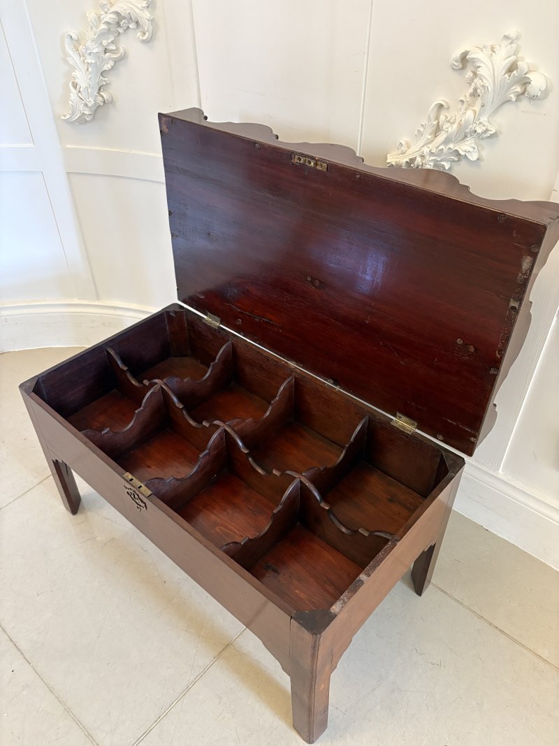 Unusual Antique George III Quality Mahogany Free Standing Coaster/Bottle Stand - Image 3